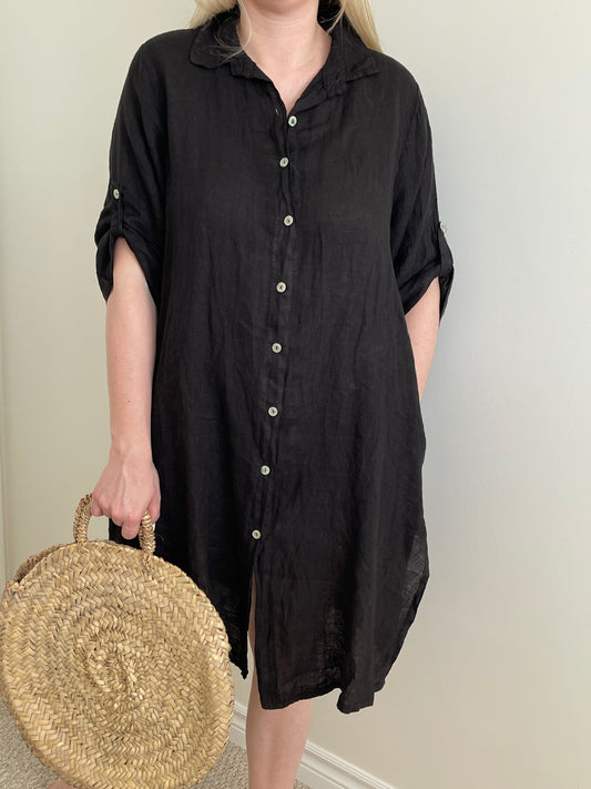 Bassin Linen Shirt Dress