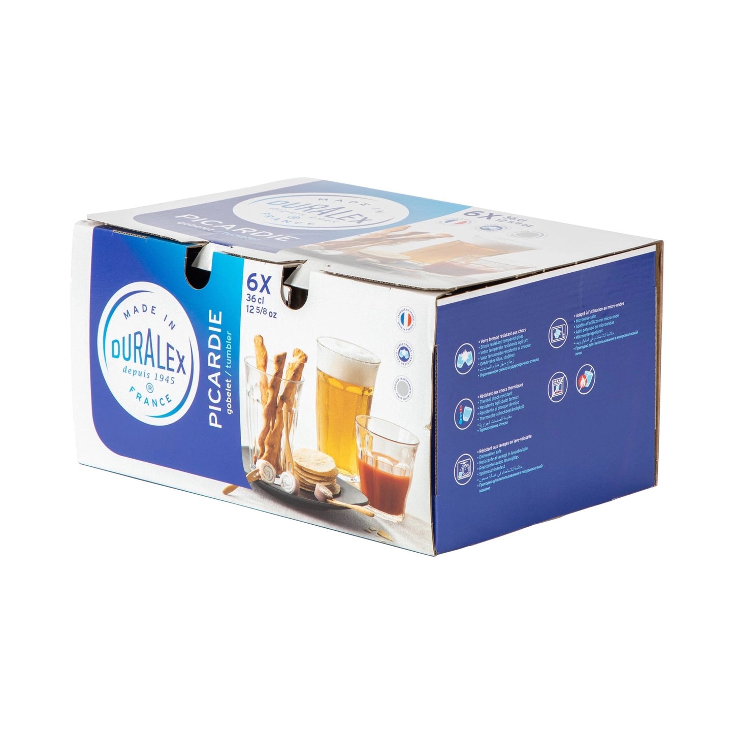 Box Set of Duralex Picardie 360ml tumblers - La Maison Baude