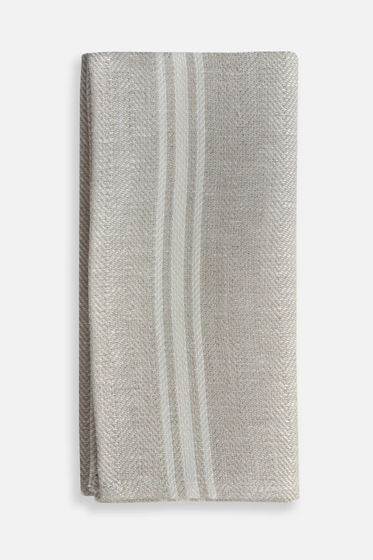 Classic French Stripe linen napkin against white background