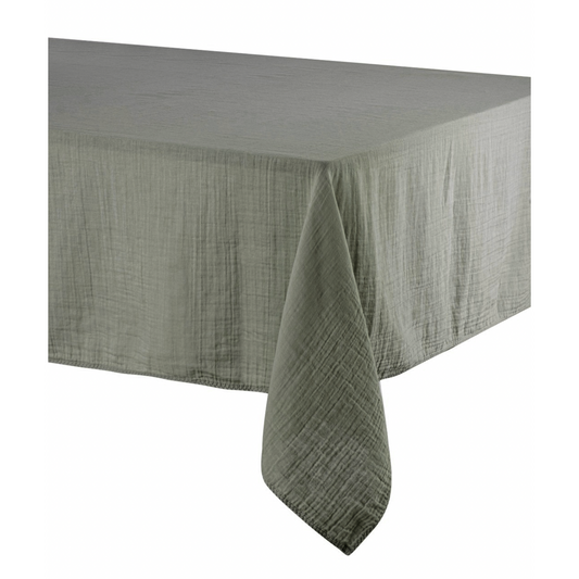 Cotton Gauze table cloth in Khaki against white background | La Maison Baude